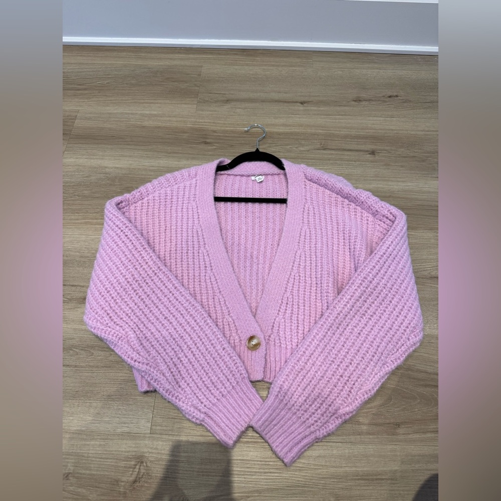 Garage Pink Knit Cardigan